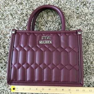 Steve Madden Burgundy Quilted Mini Bag
